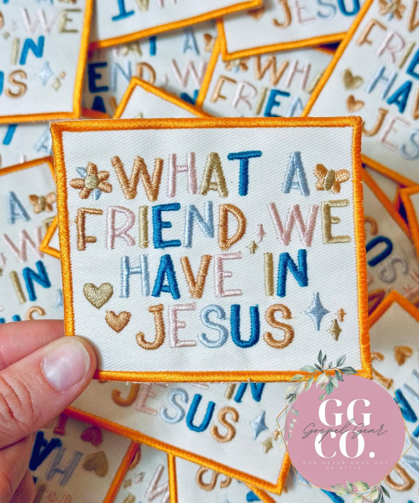 What a Friend We Have In Jesus Patch, Christian Hat Patch, Embroidered Patch, Trucker Hat Patch, Iron On, Trendy Hat Patch, Jesus Patch