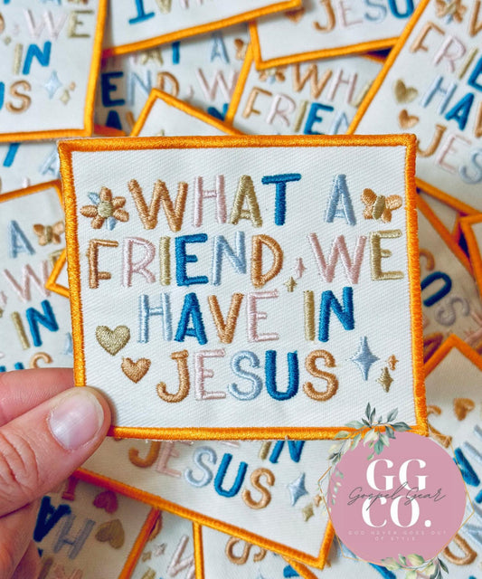 What a Friend We Have In Jesus Patch, Christian Hat Patch, Embroidered Patch, Trucker Hat Patch, Iron On, Trendy Hat Patch, Jesus Patch