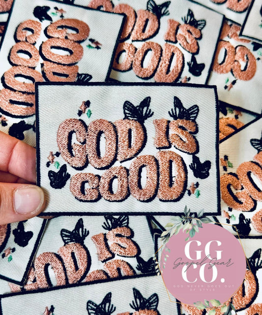 God Is Good Butterfly Patch, Christian Hat Patch, Embroidered Patch, Trucker Hat Patch, Iron On, Trendy Hat Patch, Jesus Patch, Patches