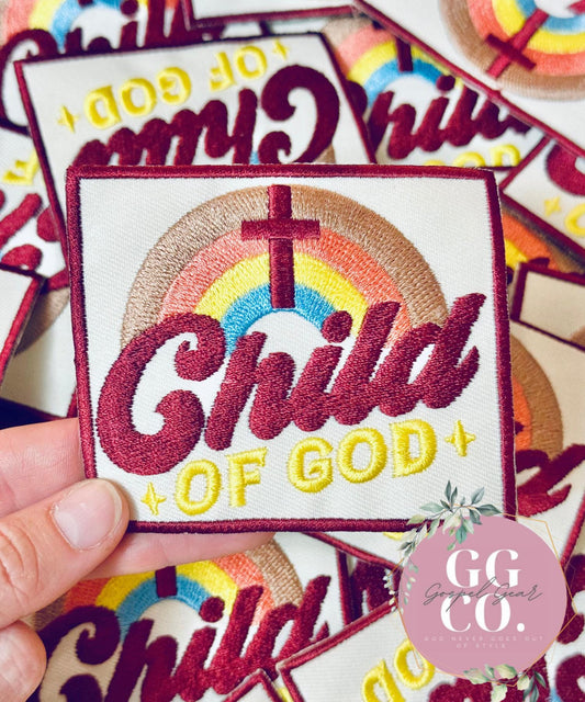 Child Of God Patch, Christian Hat Patch, Embroidered Patch, Trucker Hat Patch, Iron On, Trendy Hat Patch, Jesus Patch, Patches