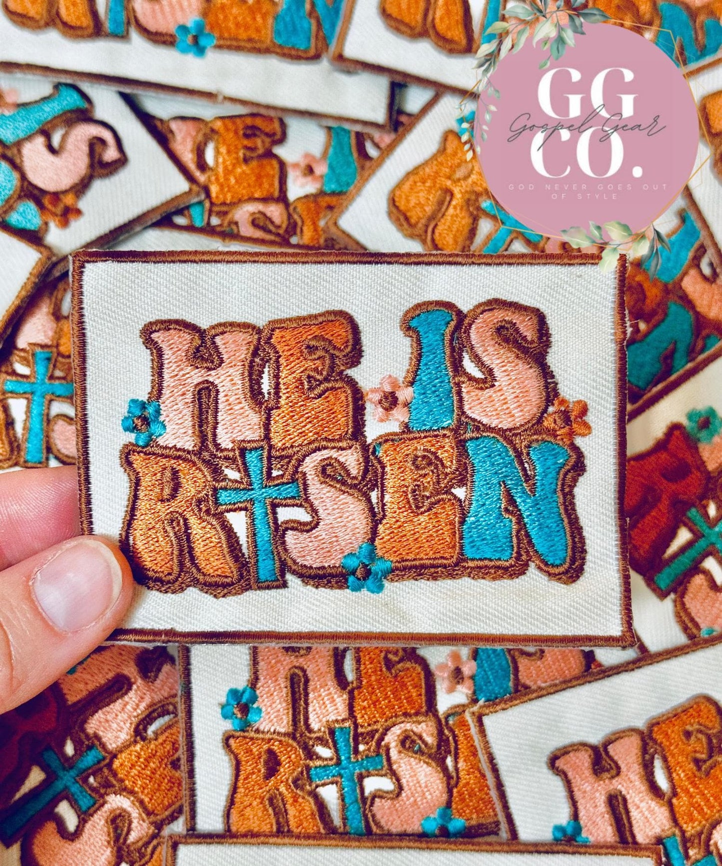 He Is Risen Patch, Christian Hat Patch, Embroidered Patch, Trucker Hat Patch, Iron On, Trendy Hat Patch, Jesus Patch, Patches, Easter Patch