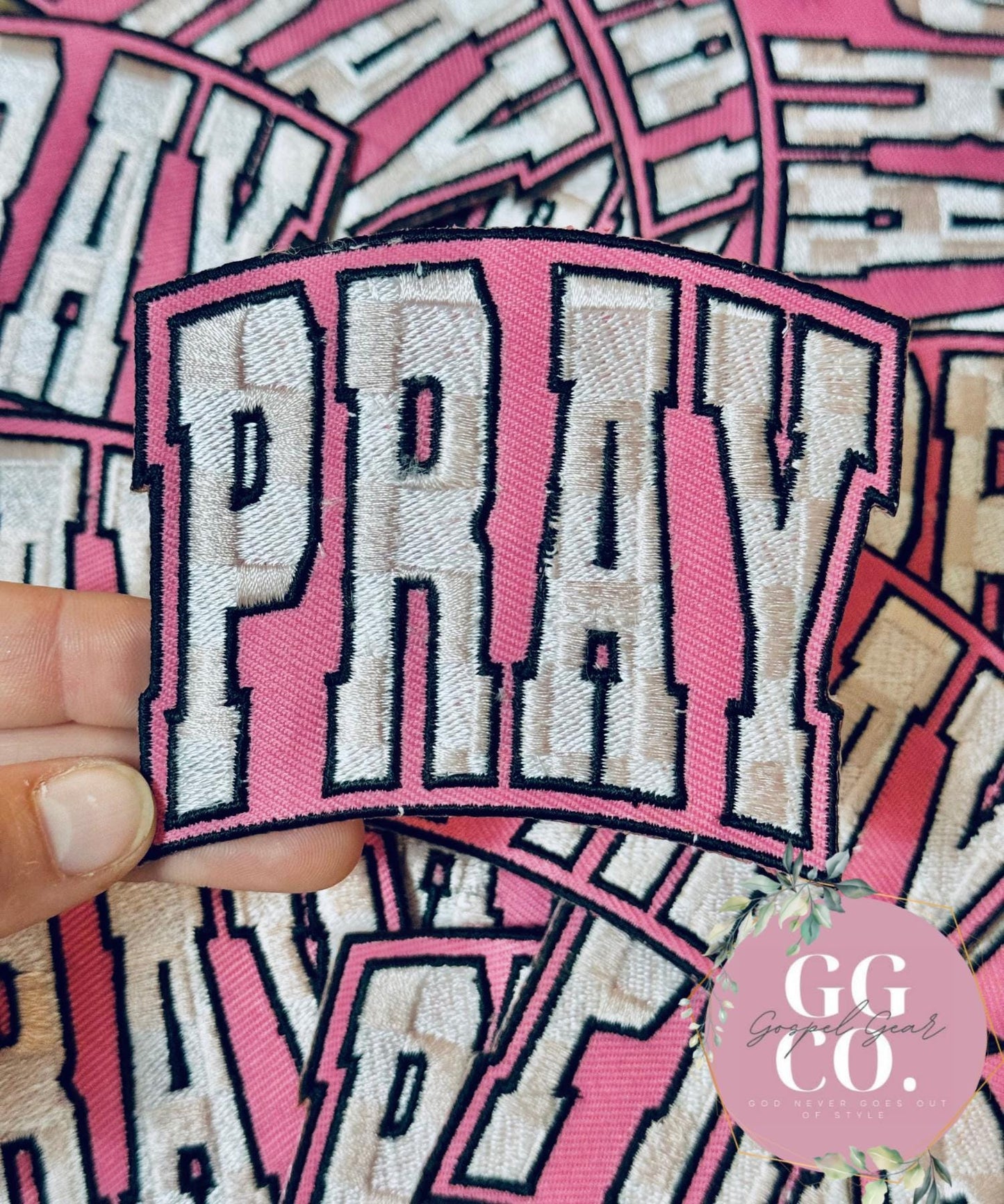 Pray Checkered Patch, Christian Hat Patch, Embroidered Patch, Trucker Hat Patch, Iron On, Trendy Hat Patch, Jesus Patch