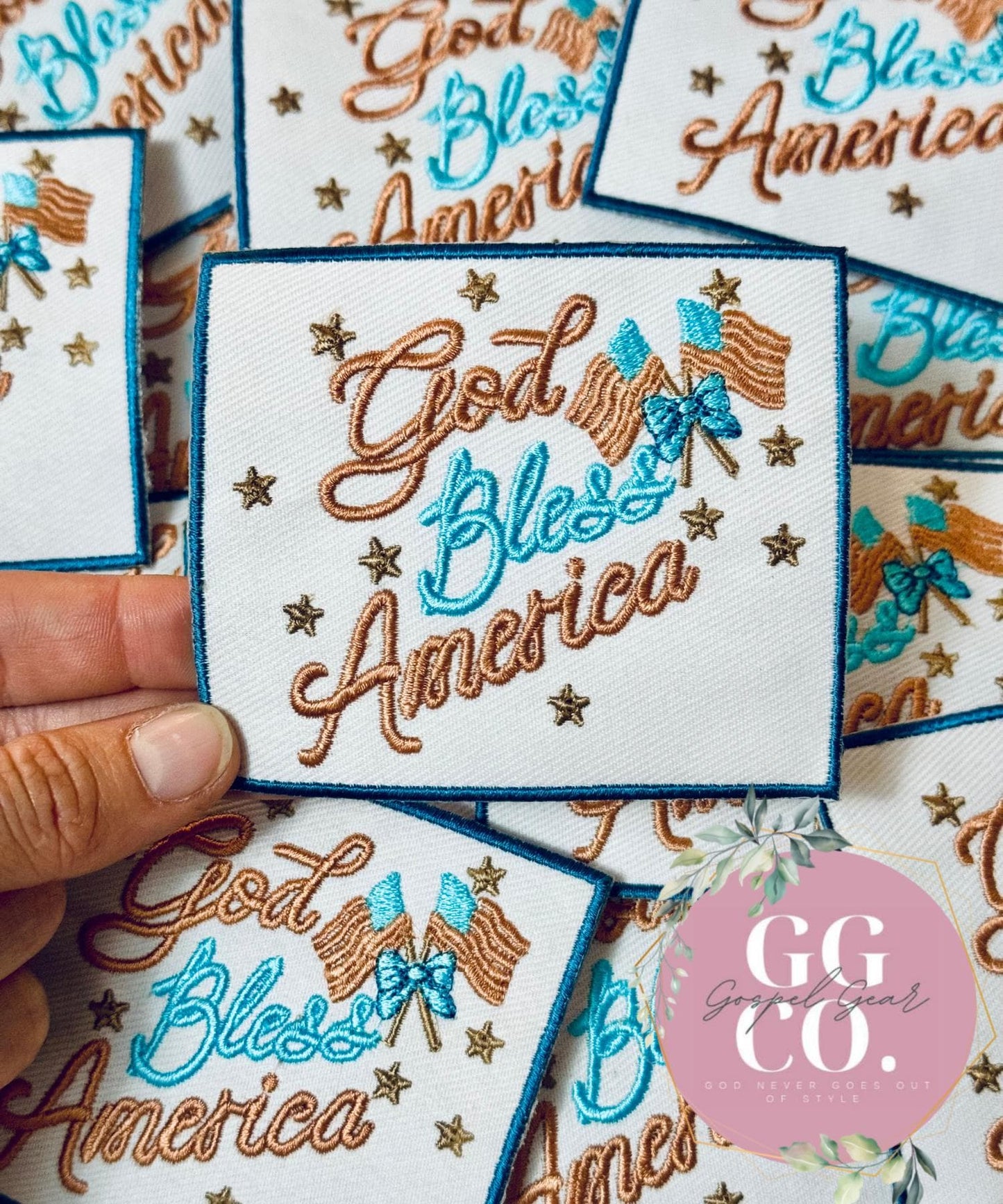 God Bless America Patch, Christian Hat Patch, Embroidered Patch, Trucker Hat Patch, Iron On, Trendy Hat Patch, Jesus Patch