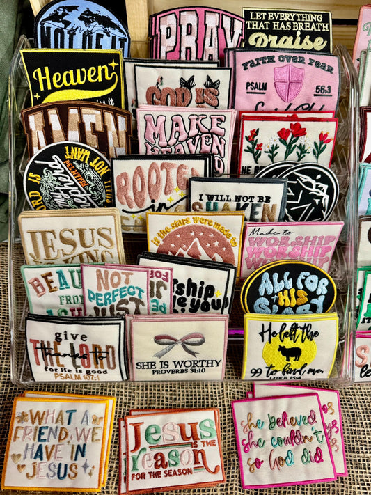 Mystery Faith Patch Bundle, Christian Hat Patch’s, Embroidered Patch’s, Trucker Hat Patch, Iron On, Trendy Hat Patch, Jesus Patch, Mystery