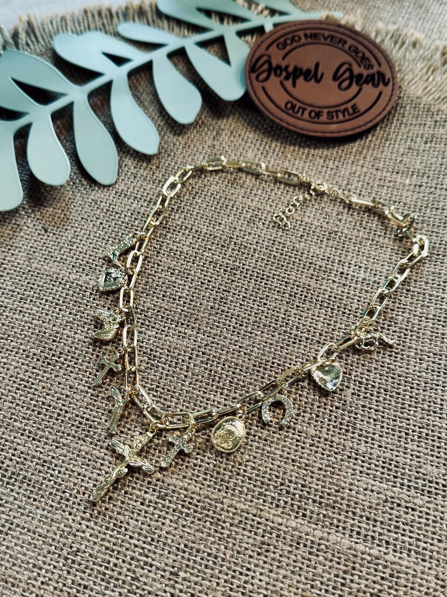 Christian Cowgirl Charm Necklace - Western Cross Charm Necklace - Christian Jewelry - Christian Gift - Christian Apparel - Charm Necklace