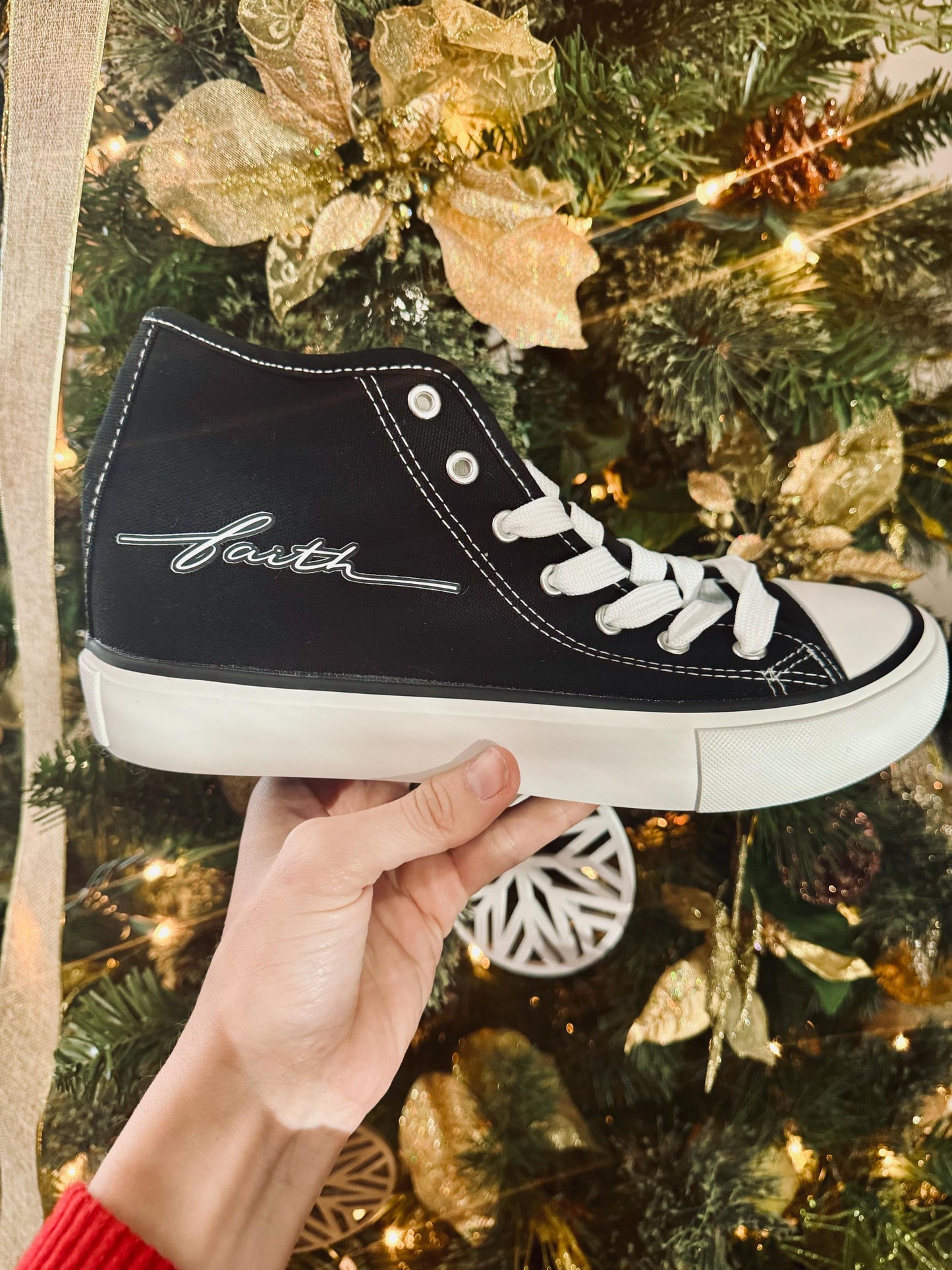 Walk By Faith Canvas Shoes, Christian High Top Shoes, Women High Top Canvas Shoes, Christian Shoes, Christian Gift, Fashion Shoes, Shoes