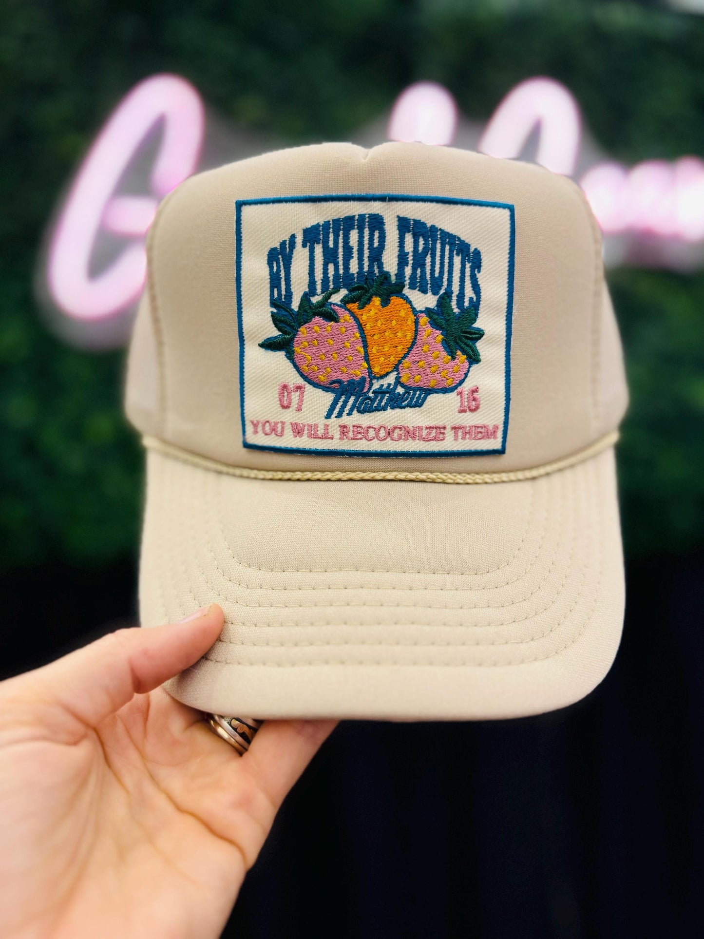 By Their Fruits Patch Foam Trucker Hat