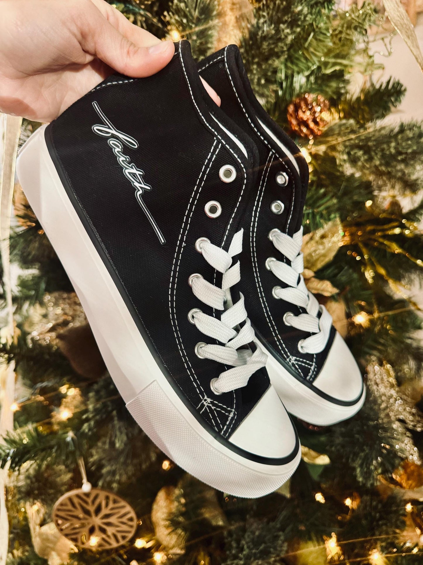 Walk By Faith Canvas Shoes, Christian High Top Shoes, Women High Top Canvas Shoes, Christian Shoes, Christian Gift, Fashion Shoes, Shoes