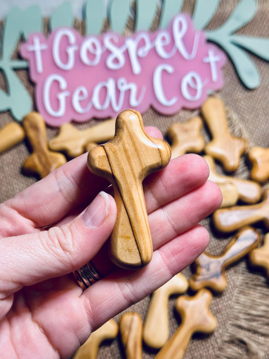 Olive Wood Comfort Cross, Christian Comfort Cross, Handmade Cross, Handheld Cross, Christian Gift, Church Accessories, Wooden Cross, Olive