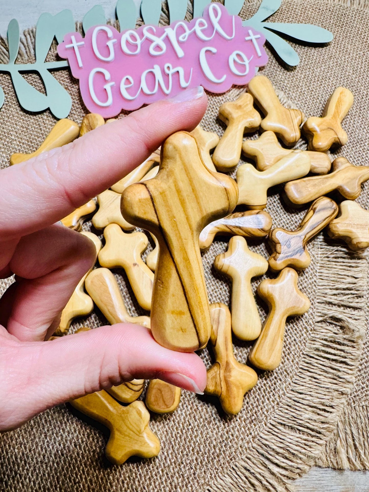 Olive Wood Comfort Cross, Christian Comfort Cross, Handmade Cross, Handheld Cross, Christian Gift, Church Accessories, Wooden Cross, Olive