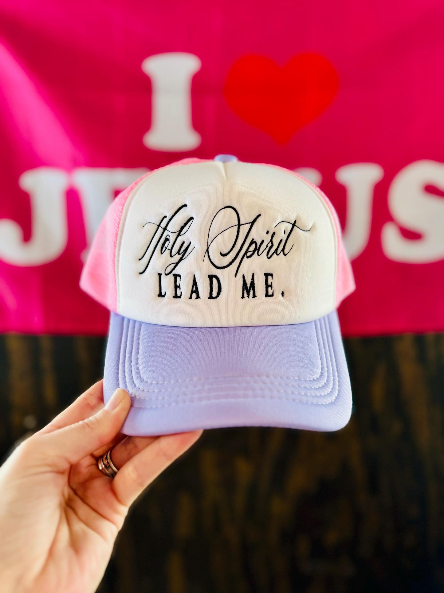 Holy Spirit Lead Me Embroidered Trucker Hat