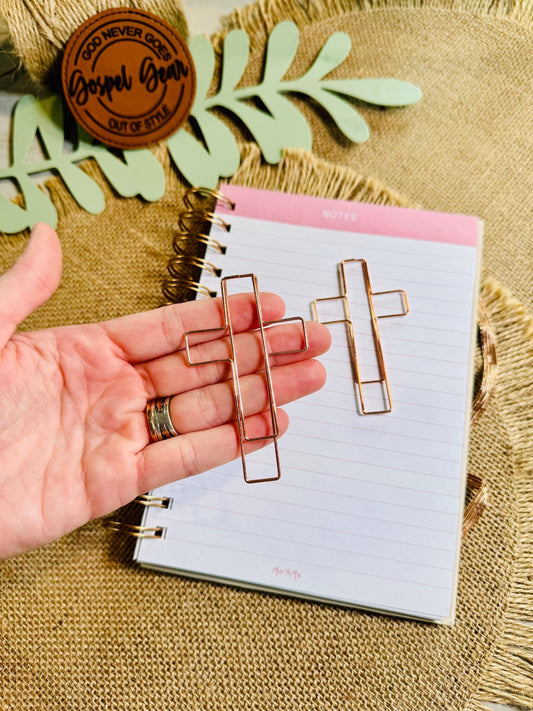 Jumbo Cross Paperclips - Large Cross Bookmark - Large Bible Bookmark - Jumbo Cross Page Marker  - Bible Accessories - Paperclips - Christian