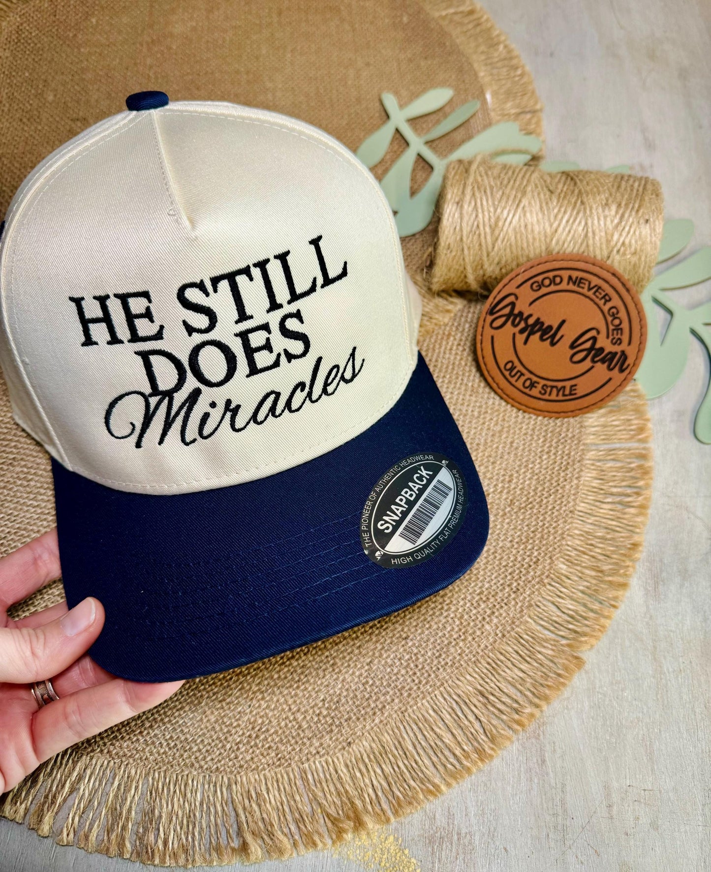 He Still Does Miracles Cursive Embroidered Hat