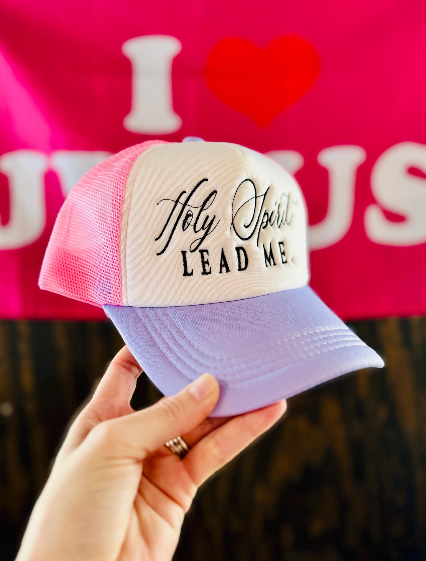 Holy Spirit Lead Me Embroidered Trucker Hat