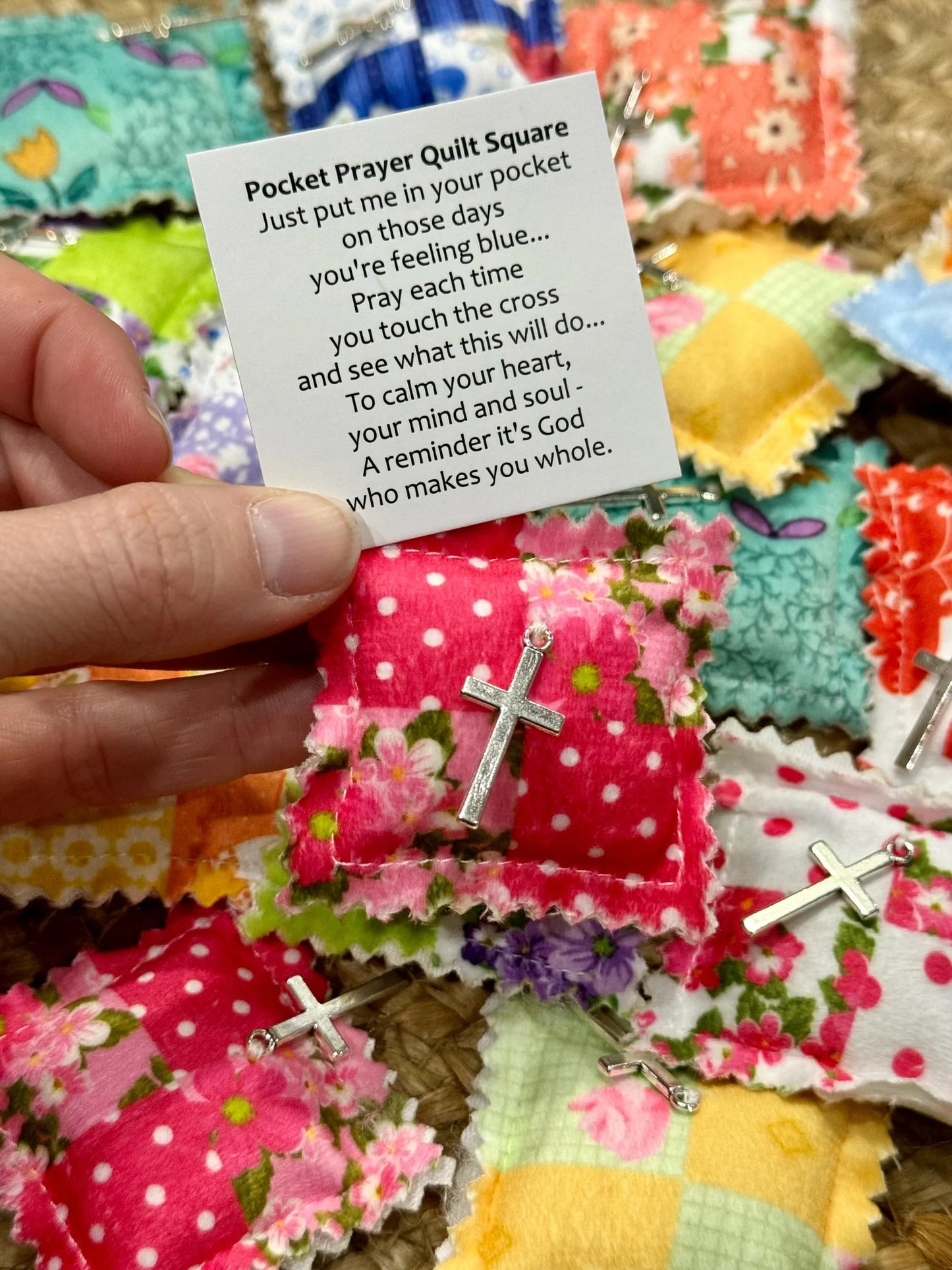 Mini Pocket Prayer Quilt, Prayer Quilt, Pocket Quilt, Quilt Square, Faith In Your Hands, Handmade Quilt, Prayer Cloth, Christian Gift