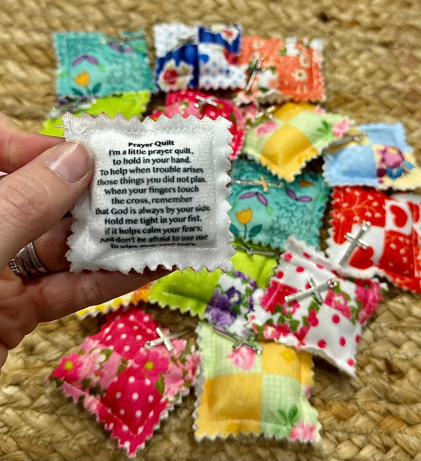 Mini Pocket Prayer Quilt, Prayer Quilt, Pocket Quilt, Quilt Square, Faith In Your Hands, Handmade Quilt, Prayer Cloth, Christian Gift