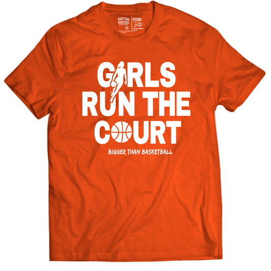 Girls Run The Court - T-Shirt - Orange